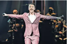  ??  ?? Opening up: Sam Smith gave an emotional and confession­al performanc­e
