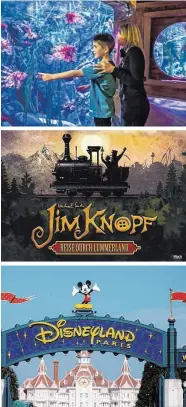  ??  ?? Achterbahn im Legoland, Sea Life am Gardasee, Jim Knopf im Europapark, Marvels im Disneyland Paris