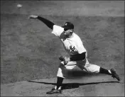  ?? THE ASSOCIATED PRESS, FILE ?? Former Yankee Don Larsen delivers a pitch in the fourth inning against the Brooklyn Dodgers during Game 5of the World Series on Oct. 8, 1956.