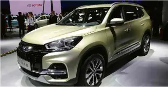  ??  ?? A linha de SUVs da Chery é complement­ada por seu modelo maior, que é exibido em Pequim e deve estrear no Brasil em 2019