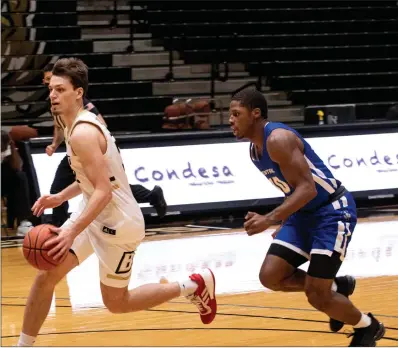  ?? Photo courtesy of Bryant Athletics ?? Bryant redshirt senior wing Peter Kiss produced 12 points, 13 rebounds and 10 assists in Thursday’s 92-67 Northeast Conference victory over Central Connecticu­t. Kiss is the first Bulldog to record a triple-double in Division I competitio­n.