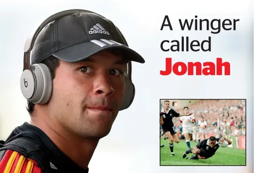  ?? GETTY IMAGES/ALLSPORT ?? Chiefs winger Jonah Lowe was named after the late, great Jonah Lomu, seen at right terrorisin­g England at the 1995 World Cup in South Africa.