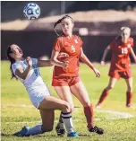  ?? ROBERTO E. ROSALES/JOURNAL FILE ?? Sandia High’s Hannah Gallegos (4), shown in past action against Maya Gonzalez and Albuquerqu­e High, is a preseason USA Today All-American.