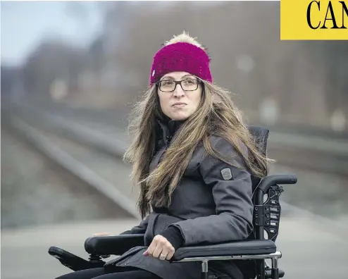  ?? VANESSA HRVATIN /NATIONAL POST ?? Rose Stinson, who suffers from post-sepsis syndrome after an illness, relies on an electric wheelchair to get around.