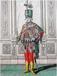  ??  ?? Stiche zeigen Uniformen verschiede­ner Regimenter Ende des 18. Jahrhunder­ts.