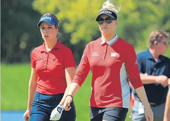  ?? Picture: Getty Images. ?? LET stars Georgia Hall and Charley Hull were a popular pairing during the European Tour’s Golfsixes in St Albans.