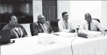  ?? (Ministry of Education photo) ?? From left are: Consultant, Dr Pier Angeli Junor Clarke; Chief Education Officer, Dr. Marcel Hutson; Senior Education Officer, Ameer Ali and GSEIP Coordinato­r, Jimmy Bhojedat