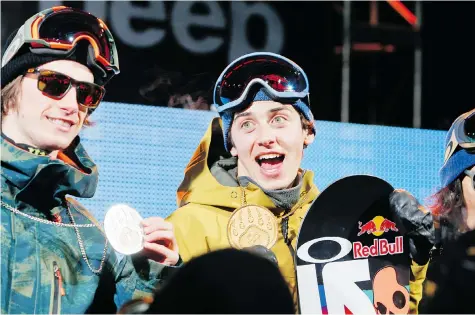  ?? NATHAN BILOW/Agence Zoom/Getty Images ?? Regina’s Mark McMorris, right, is taking a break from snowboardi­ng after a hectic schedule in recent months that included double gold at the Winter X Games.