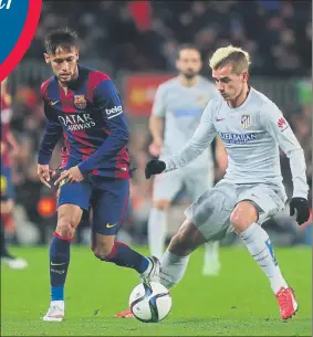  ?? FOTO: PEP MORATA ?? Neymar y Griezmann se enfrentaro­n varias veces en los duelos entre Barça y Atleti