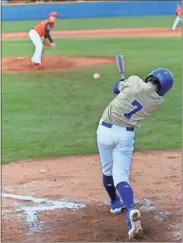  ?? Scott Herpst ?? Sebastian Haggard takes a cut at a pitch during Thursday’s home victory over LaFayette that gave the Tigers a quick 2-0 start to the year.