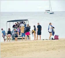  ?? Picture: REPEKA NASIKO ?? Tourists enjoy a day out at Castaway Island Resort in the Mamanuca Group.