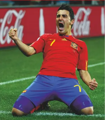  ??  ?? Prolific...David Villa scored 59 goals for his country