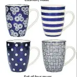  ??  ?? Set of four mugs, London Pottery at Lakeland