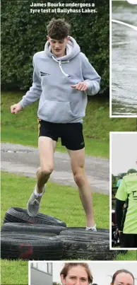  ??  ?? James Bourke undergoes a tyre test at Ballyhass Lakes.