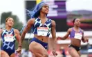 ??  ?? Sha’Carri Richardson ran the 100m in 10.77sec at the USATF Golden Games in California this month. Photograph: Keith Birmingham/MediaNews Group/Pasadena Star-News/Getty Images