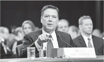  ??  ?? James Comey testifies before the Senate Intelligen­ce Committee. He admitted leaking informatio­n that was reported by The New York Times. JACK GRUBER, USA TODAY