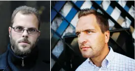  ?? Bild: PRIVAT och NICKLAS THEGSTRÖM ?? STÖTTAR. Geir Stakset, vd En annan sida av Sverige (Easas) och Robert Örell hos Exit på Fryshuset i Stockholm jobbar för att stötta avhoppare.