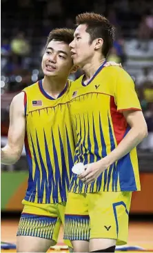  ??  ?? Luckless: Malaysia’s top doubles pair Tan Wee Kiong (left) and Goh V Shem have yet to win a title this year.