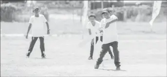  ?? ?? Part of the action on the opening day in the Essequibo Zone of the Future Warriors Tape-ball Championsh­ip Essequibo at the Imam Bacchus Ground