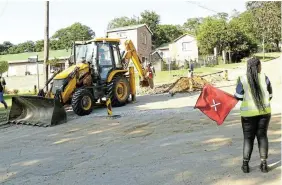  ?? Picture: SID PENNEY ?? DILIGENTLY DIGGING: It was with great gusto and enthusiasm that teams from IMVU Constructi­on arrived on site in Sunnyside (above) in mid-March 2023 to begin what was meant to be a six-month contract to replace asbestos water pipes with PVC piping. Now, a year later, residents are complainin­g about trenches that have not been filled in and tarred over in certain parts of Makhanda. Read story on this page.