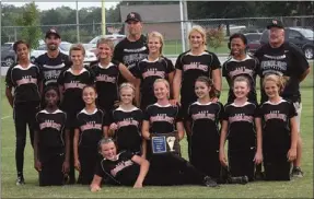  ??  ?? The LaFayette Middle School Lady Ramblers finished second in the Ringgold Back to School Tournament, Aug. 24-25. In front is Raleigh Lewis. On the front row is Kiki Evans, Ashton Stalling, Jade Maggard, McKenzie Hogue, Katie Cook, Lindsey Shepherd, and...