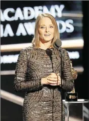  ?? PHOTO BY FREDERICK M. BROWN/GETTY IMAGES ?? Jodie Foster, who directed “Money Monster,” was one of the more commercial­ly successful female directors in 2016.