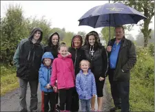  ?? Pic: ?? The rain didn’t spoil the fun for Colm, Amanda, Shannagh and Arron Gallagher, Lisa and Aoibhinn Clarke, Veronica Gilmartin and Leo TaaffE. James Burke.