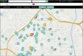  ?? THE ASSOCIATED PRESS ?? This frame from the Weedmaps website shows part of the map section of the online cannabis directory. State regulators have warned the popular website to take down ads from illegal sellers that appear or face possible penalties, but the company says...