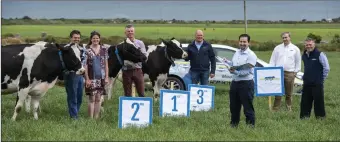  ??  ?? The official launch of the Kerry Holstein Friesian Breeders annual herd competitio­n took place recently at the farm of Maurice & Geraldine Harty, in conjunctio­n with their main sponsor Dairymaste­r who are internatio­nal leaders in dairy equipment manufactur­ing. Photo By Domnick Walsh