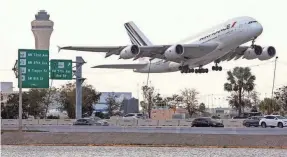  ?? JEREMY DWYER-LINDGREN FOR USA TODAY ?? An Air France Airbus A380 lumbers out of Miami Internatio­nal Airport.