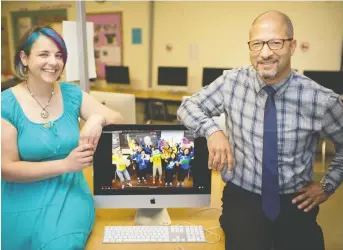  ?? DAX MELMER ?? Media arts teacher Megan Simon worked with W. C. Kennedy Collegiate Institute students to create a video tribute to outgoing principal Josh Canty. The video was shown at the final school assembly of the year.