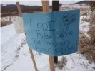  ?? Photograph: Courtesy of Emily Ford ?? A sign welcoming Ford on the Ice Age trail.