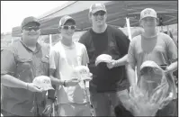  ?? Courtesy photos ?? Pictured are the second-place (left) and third-place (right) Big Spring Area Chamber of Commerce Clay Shoot teams. At left is Rick Morrow’s team, consisting of Morrow, Bill Luxton, Ceasar Martinez and Tracy Spinks. At right is the Howard County 4-H team consisting of Colt Woodall, Brandon Kelley, Wiley Gaskins and Kirby Huffman. Congratula­tions!