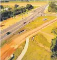  ??  ?? UPGRADE: Works on Cairns Western Arterial Road, south of the Harley Street intersecti­on.