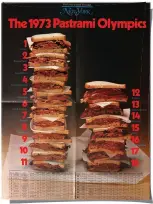  ??  ?? pastrami olympics poster, 1973