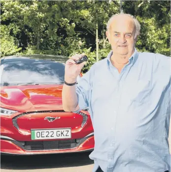  ?? ?? Great grandfathe­r, Maurice Webb, from Portsmouth with the £50k Ford Mustang