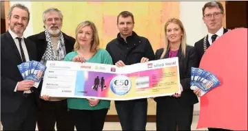  ??  ?? Stewart Agnew Dundalk Credit Union, Gerry Adams T.D. Councillor Anne Campbell, Councillor Ruairi O Murchu, Orla Thornton AIB Bank and Pat McCormick President Dundalk Chamber of Commerce.