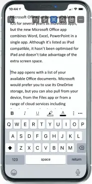  ??  ?? Your Word documents can be used in iPhone mode (as shown here) or in print mode.