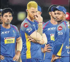  ?? AFP ?? Rajasthan Royals will need to win their remaining matches to stand a chance of entering the playoffs.