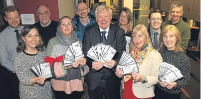  ?? Picture: Gareth Jennings. ?? ARCHIE Foundation Tayside committee chairman Ian Philip, Emma Whyte, Gillian Bayford, Jackie Campbell, Linda Meiklejohn and other members of the fundraisin­g committee promote the raffle to win an Audi A1 Sport.