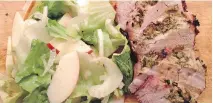  ?? L AU R A RO B I N ?? Fennel- Rubbed Pork Tenderloin with Escarole and Apple Salad.