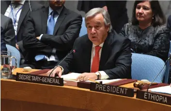  ??  ?? ADALBERTO ROQUE | AFP Líder da ONU alerta a comunidade internacio­nal sobre os efeitos da redução da MONUSCO