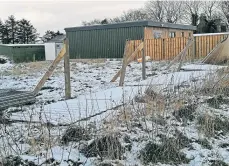  ?? ?? Fences are down at New Arc animal sanctuary at Ellon.