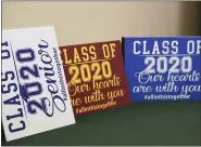  ??  ?? Some of the signs made to recognize the Class of 2020.