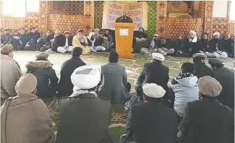  ?? SHADI KHAN SAIF/THOMSON REUTERS FOUNDATION ?? Mawlawi Fazal Karim Siraji, one of the leaders of the green prayer movement in Afghanista­n, offers Friday prayers at a mosque in Kabul, Afghanista­n.