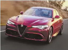  ?? COURTESY PHOTOS ?? STANDOUTS: Among models that will be displayed are, clockwise from top, the 2018 Ram 1500 Rebel Blue Streak Crew Cab 4x4; the 2018 Kia Cadenza; the 2018 Alfa Romeo Giulia Quadrifogl­io; and BMW Mini Countryman.