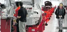  ?? PAUL SAKUMA / THE ASSOCIATED PRESS ?? A Tesla engineer has said about 40 per cent of parts made at or received by the automaker’s production facility in Fremont, Calif., required “rework” on the assembly line.