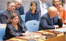  ?? EVAN VUCCI/ASSOCIATED PRESS ?? During a UN Security Council briefing on proliferat­ion, President Donald Trump accused China of meddling in upcoming U.S. election.