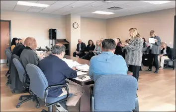  ?? ALEXANDRA KUKULKA/POST-TRIBUNE ?? Lake County Superior Court Judge Julie Cantrell speaks to the Lake County Council on Thursday about the state’s Rule 26, which relates to pretrial release.