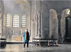  ??  ?? Work of faith: Mary Beard visits the Basilica of San Vitale in Ravenna, Italy